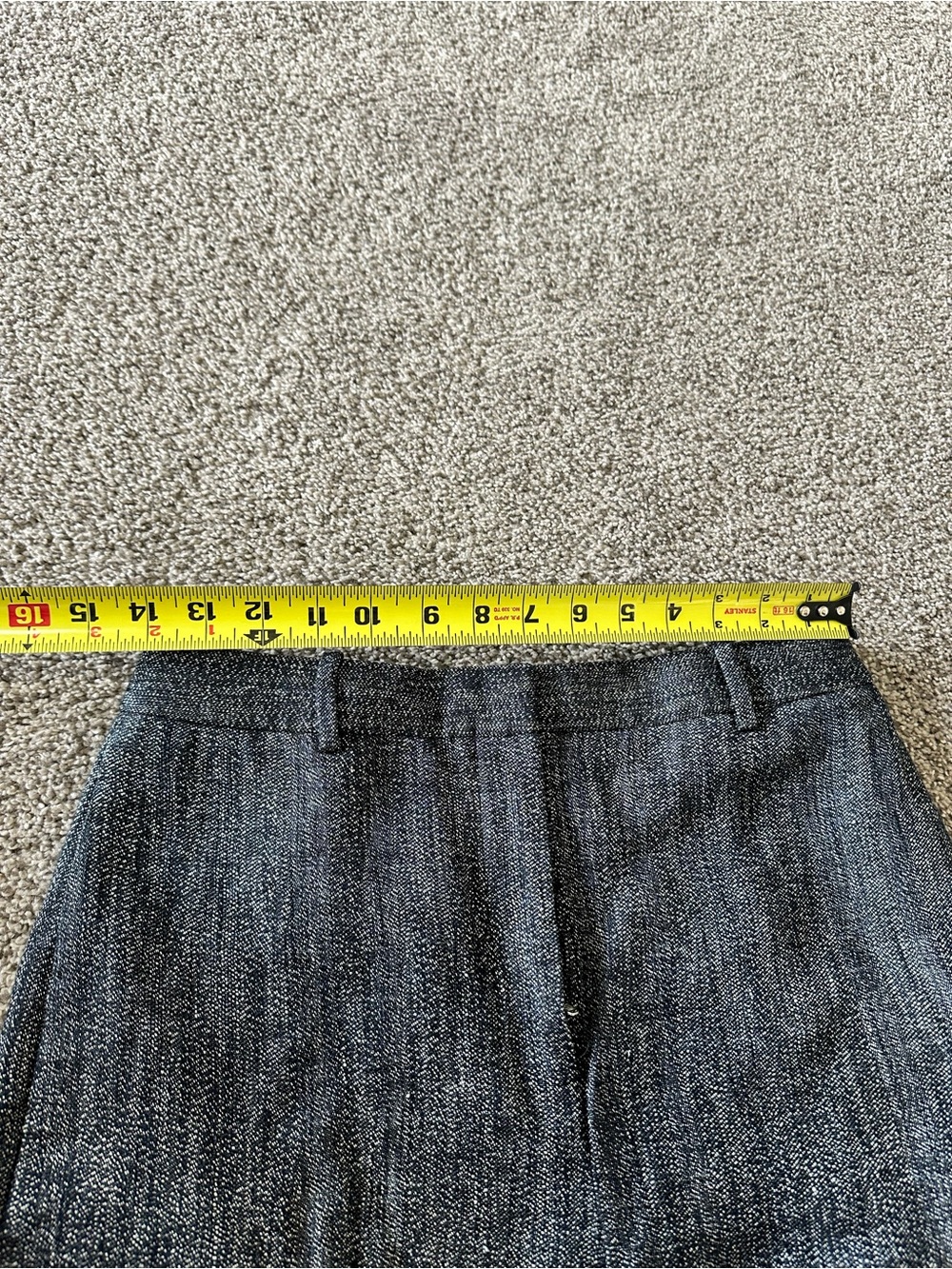 Theory High Waist Straight Leg Pant Herringbone Melange Size 4 Grey - Picture 14 of 14